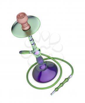 Colorful modern hookah on white background