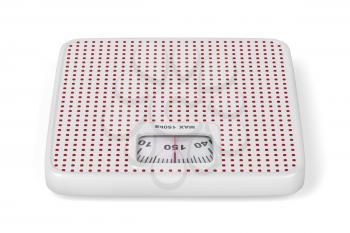 Mechanical weighing scale on white background