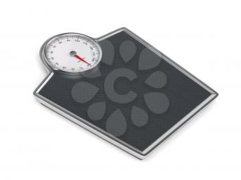 Mechanical weighing scale on white background
