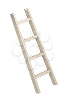 Wood double step ladder isolated on white background