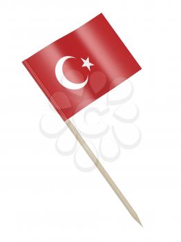 Turkish flag toothpick isolated on white background