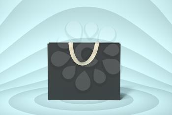Paper shopping bag, product packaging, 3d rendering. Computer digital drawing.
