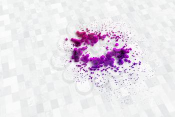 Colorful bubbles on white floor, 3d rendering. Computer digital drawing.