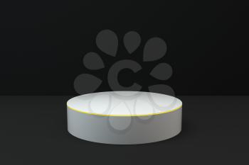 Empty round showcase, product presentation background, 3d rendering. Computer digital drawing.