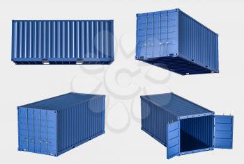 Container and weight,logistics and transmission,3d rendering. Computer digital drawing.