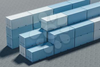 Container and weight,logistics and transmission,3d rendering. Computer digital drawing.