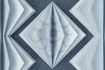 Geometrical background with cubic paper squares, 3d rendering. Computer digital drawing.