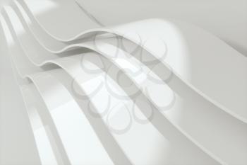 White curve surface, bright business background, 3d rendering. Computer digital drawing.