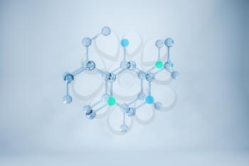 Molecules and biology, biological concept, 3d rendering. Computer digital drawing.