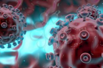 Coronavirus and infection,medical concept, 3d rendering. Computer digital drawing.