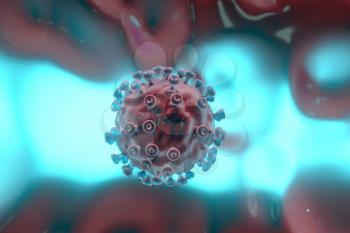 Coronavirus and infection,medical concept, 3d rendering. Computer digital drawing.