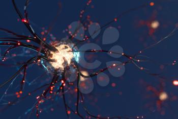 Biological viruses with dark background, 3d rendering. Computer digital drawing.