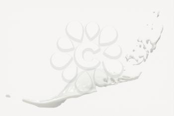 Splashing milk with white background, 3d rendering. Computer digital drawing.