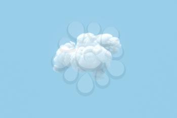 White cloud with blue background, 3d rendering. Computer digital drawing.