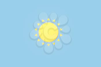 Sun and weather forecast, cartoon pattern, 3d rendering. Computer digital drawing.