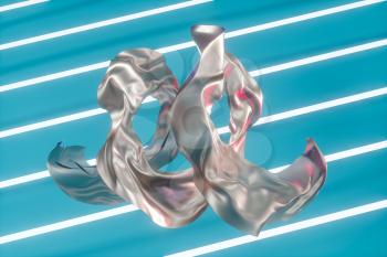 Flowing silk with light background,3d rendering. Computer digital drawing.