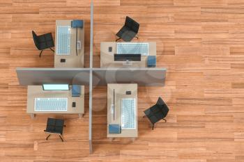Office model with wooden floor,abstract conception,3d rendering. Computer digital drawing.