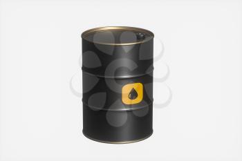 Oil barrel with white background,3d rendering. Computer digital drawing.