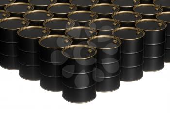 Oil barrel with white background,3d rendering. Computer digital drawing.