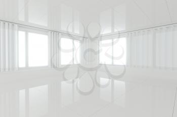 Empty room with white background,abstract conception,3d rendering. Computer digital drawing.