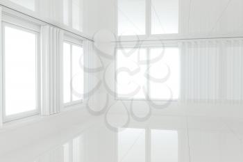 Empty room with white background,abstract conception,3d rendering. Computer digital drawing.