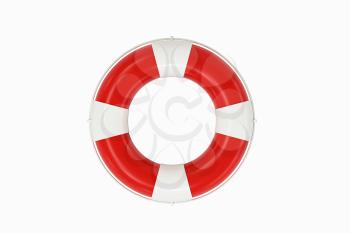 Life buoy with white background, 3d rendering. Computer digital drawing.