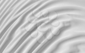 Flowing white cloth, white background, 3d rendering. Computer digital drawing.
