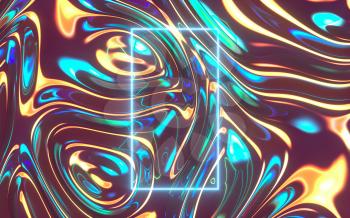 Gradient wave cloth, fluid color background, 3d rendering. Computer digital drawing.