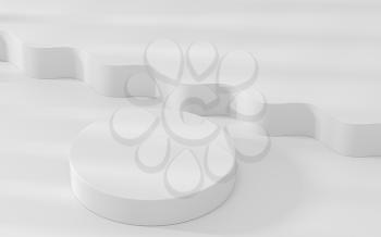 Round stage with wave pattern decoration, 3d rendering. Computer digital drawing.