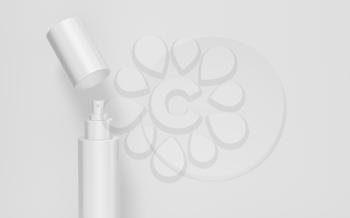 Blank cosmetic tube packaging mockup, 3d rendering. Computer digital drawing.