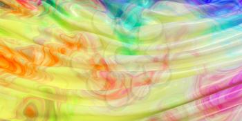 Wave colorful painting pattern with fabric background, 3d rendering. Computer digital drawing.
