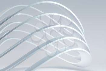 White curve geometry with white background, 3d rendering. Computer digital drawing.