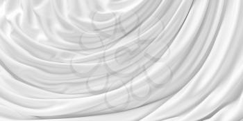 White pleated cloth background, 3d rendering. Computer digital drawing.