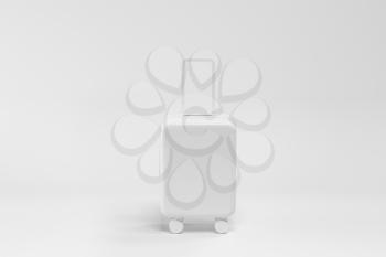 Luggage with white background, 3d rendering. Computer digital drawing.