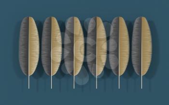 Creative soft feather background, 3d rendering. Computer digital drawing.