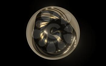Abstract geometry with black background, 3d rendering. Computer digital drawing.