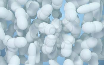 Large groups of germs with white background, 3d rendering. Computer digital drawing.