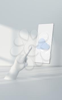 Mobile and cloud computing, subject of science and technology, 3d rendering. Computer digital drawing,