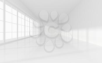 The white empty room, 3d rendering. Computer digital drawing.