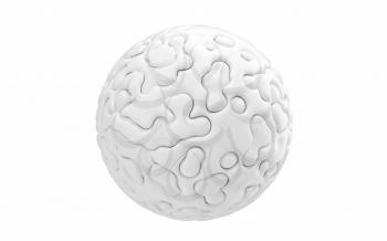 A sphere of flowing creativity with white background, 3d rendering. Computer digital drawing,