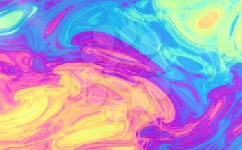 Colorful flowing painting pigment, 3d rendering. Computer digital drawing.