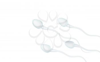 Human sperm cells, 3d rendering. Computer digital drawing.