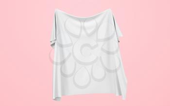 Flowing cloth with pink background, 3d rendering. Computer digital drawing.