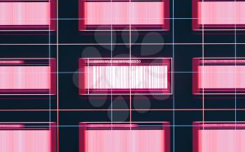 Bar code with black background, 3d rendering. Computer digital drawing.