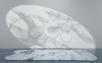 Empty stage with white room, 3d rendering. Computer digital drawing.