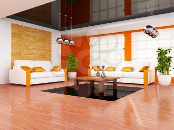 Royalty Free Clipart Image of a Living Room Interior