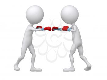 Royalty Free Clipart Image of Boxing Figures