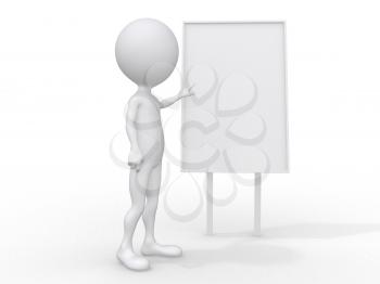 Royalty Free Clipart Image of a 3D Person Giving a Business Presentation