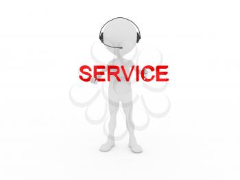Royalty Free Clipart Image of a Service Person Wearing a Headset