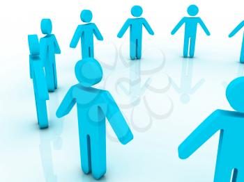 Royalty Free Clipart Image of Figures in a Circle